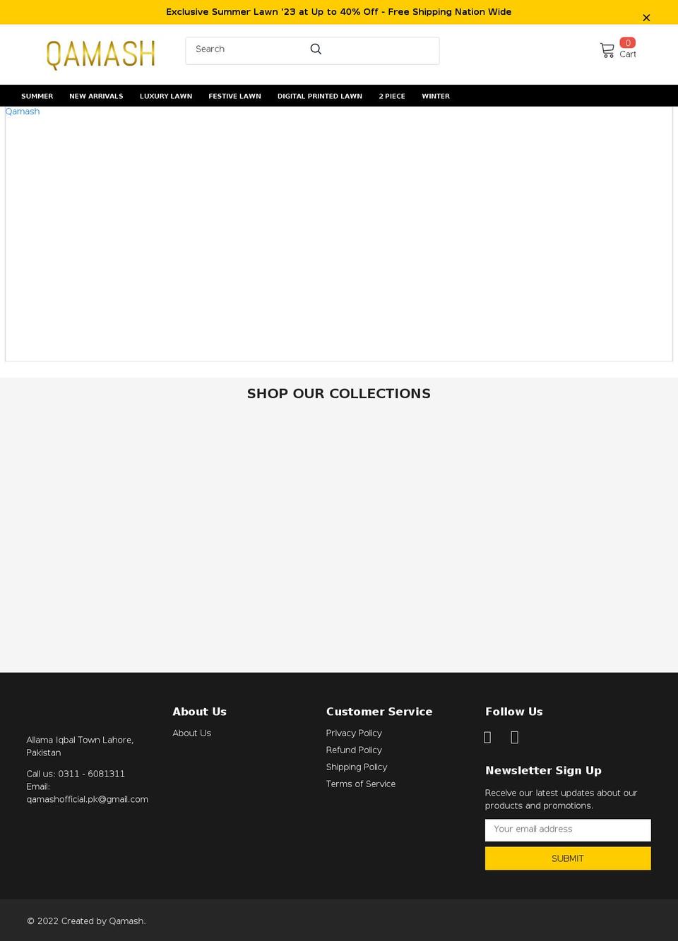 qamash.pk shopify website screenshot