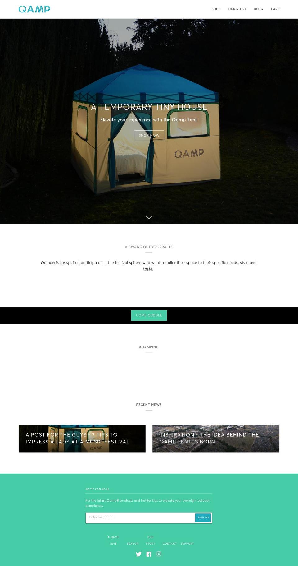 qamp.com — Shopify storefront screenshot