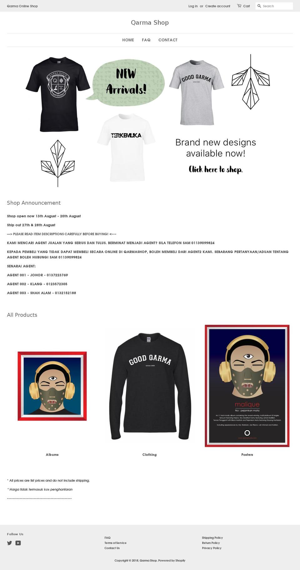 qarmashop.com shopify website screenshot