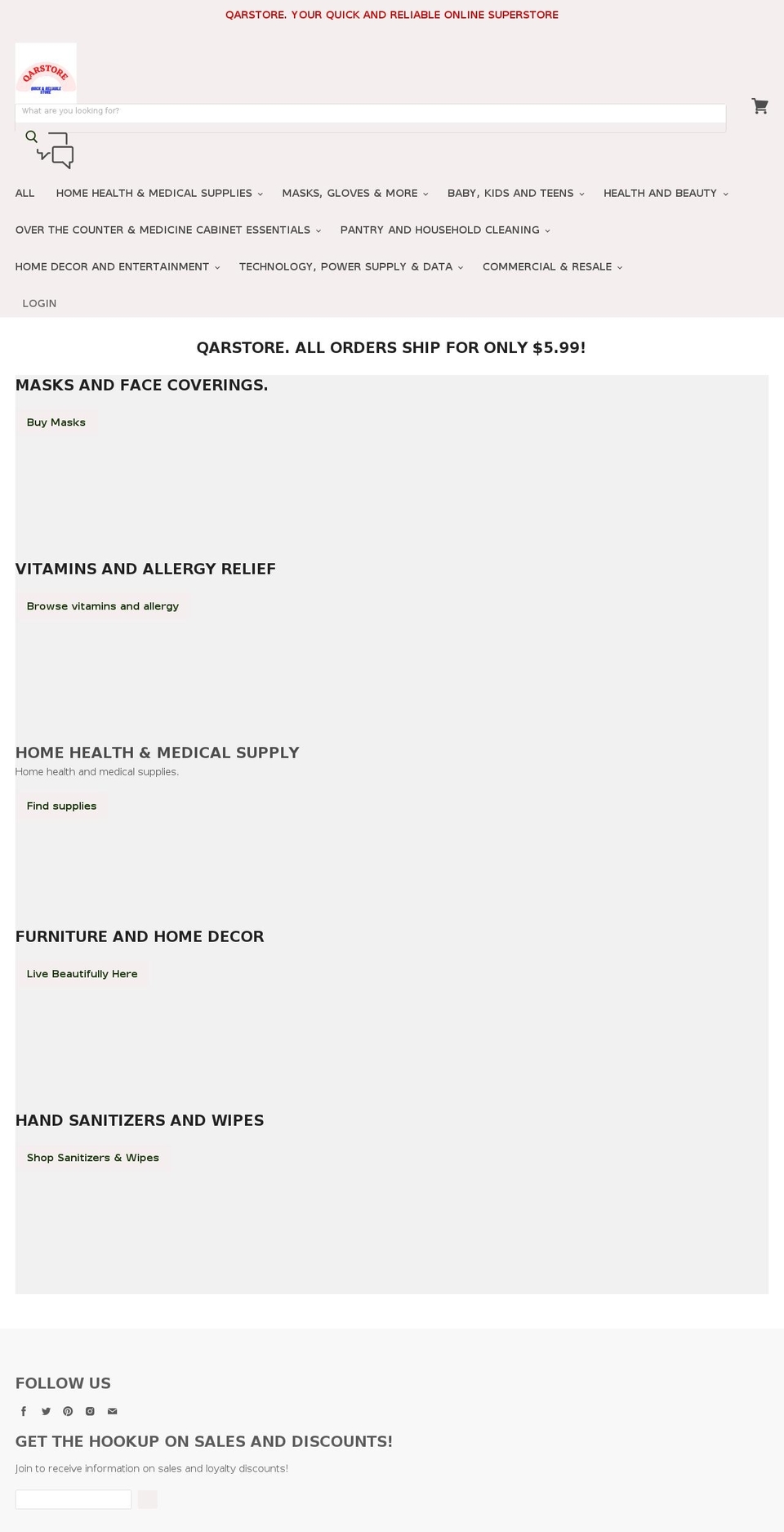 qarstore.com shopify website screenshot