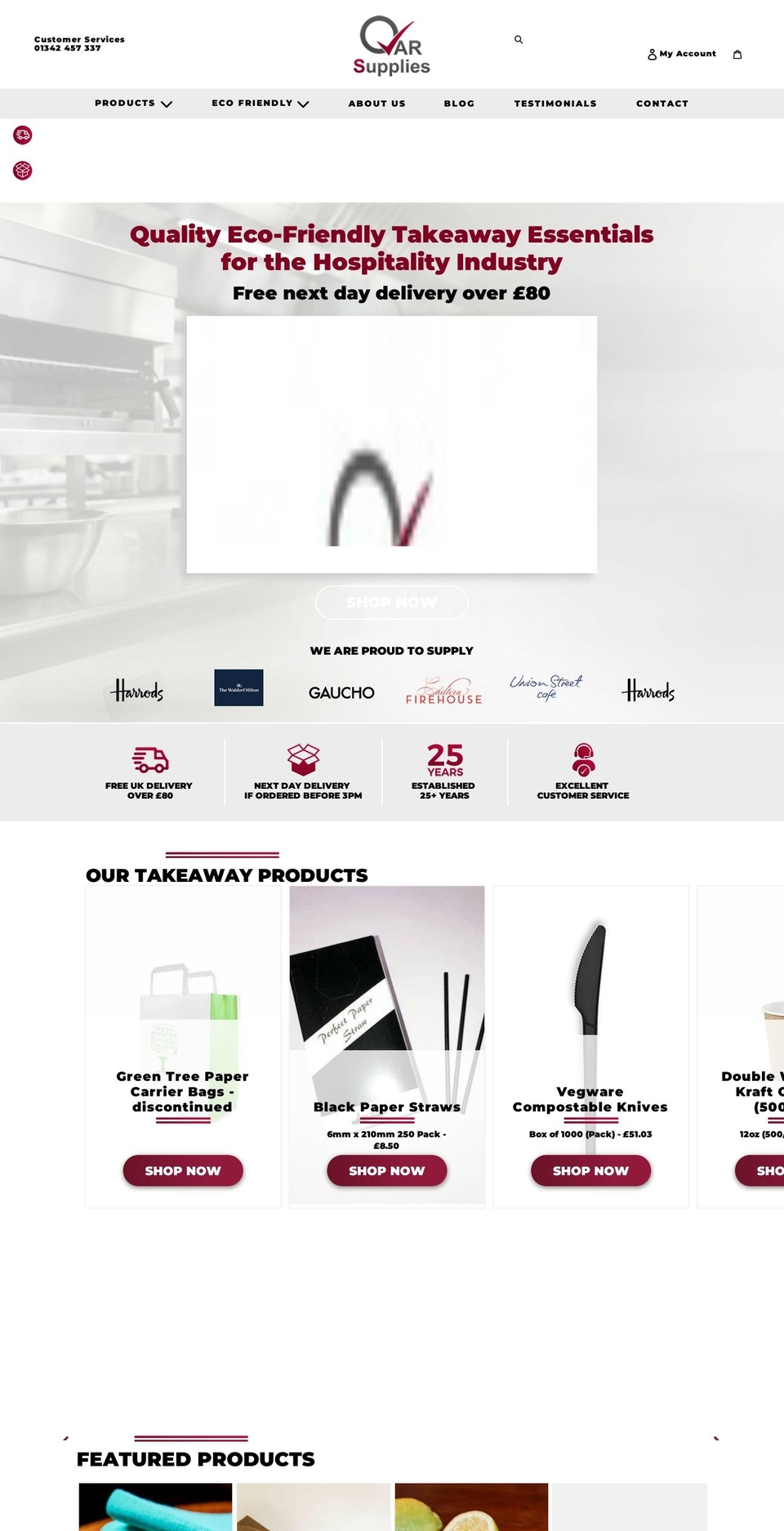 qarsupplies.co.uk shopify website screenshot