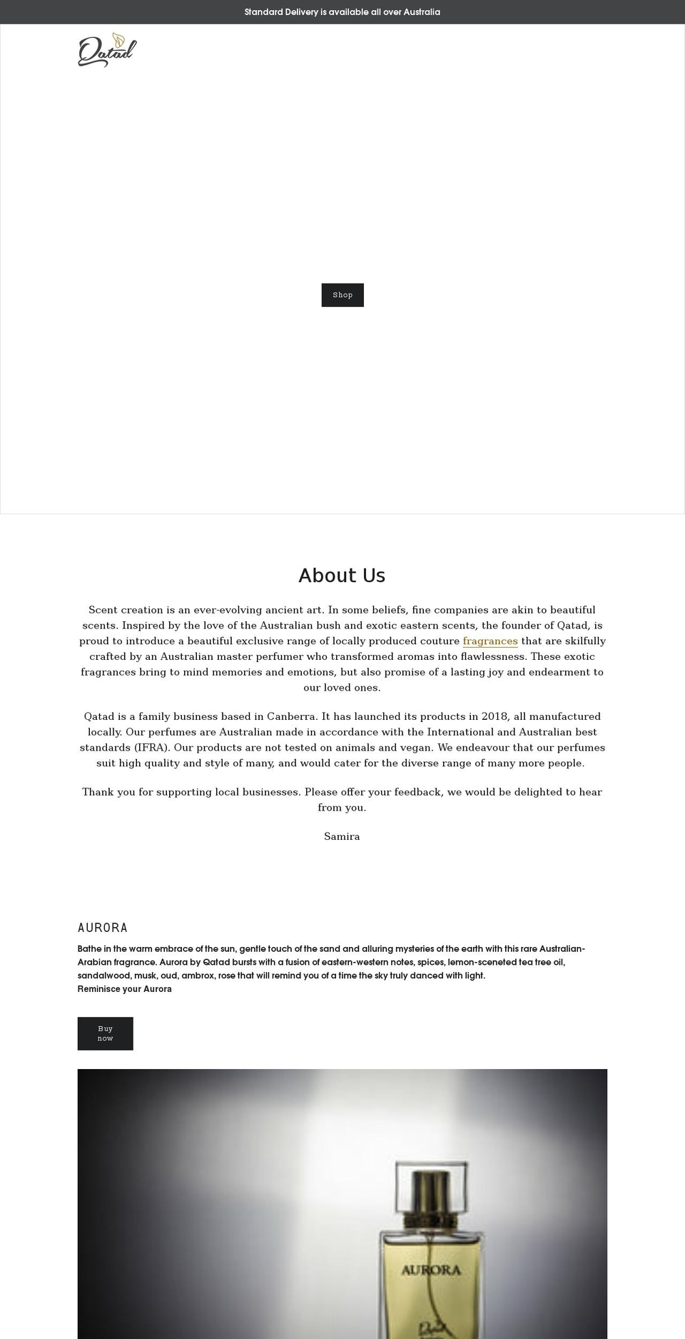 Qatad Shopify theme site example qatad.com.au