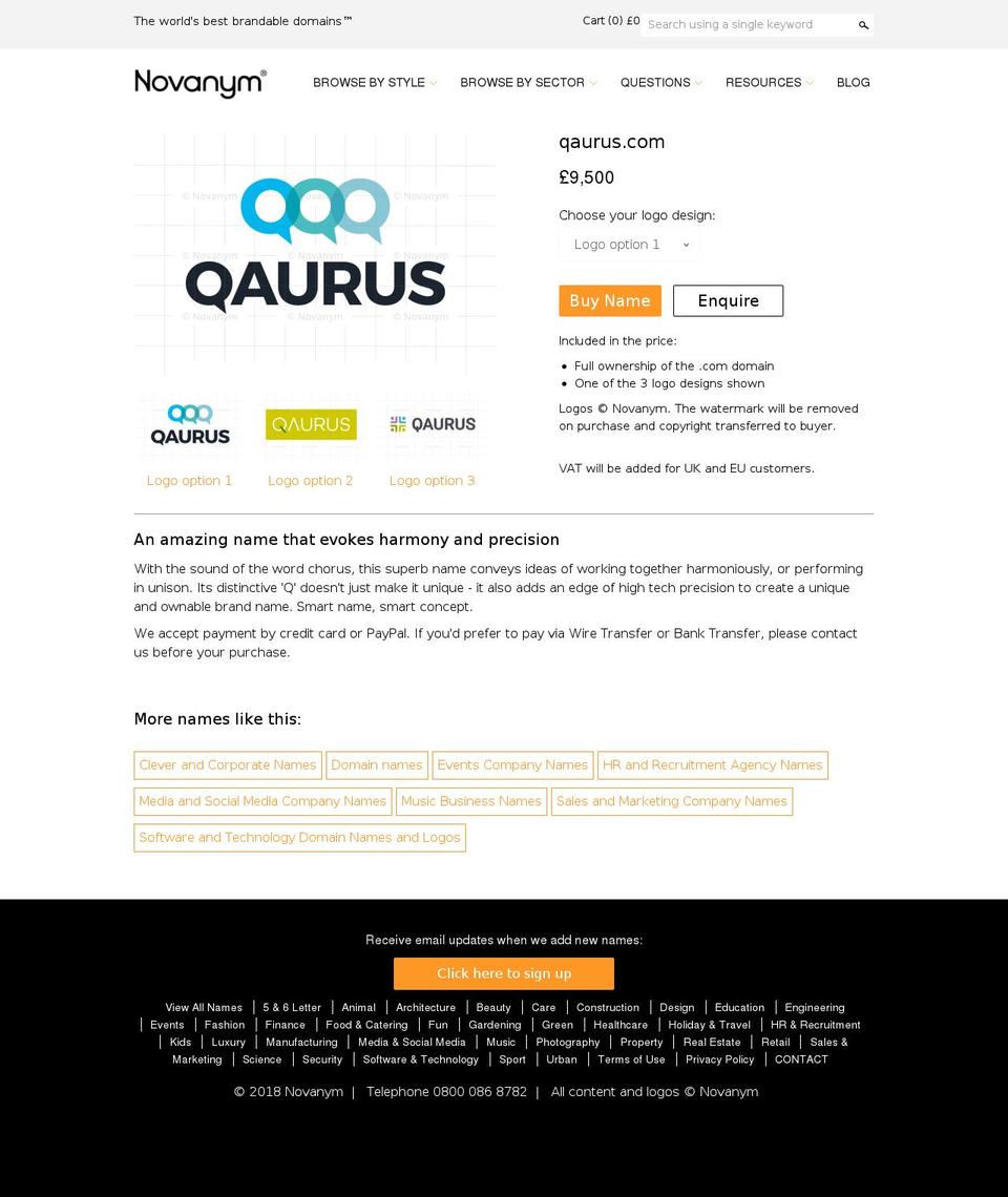 qaurus.com — Shopify storefront screenshot