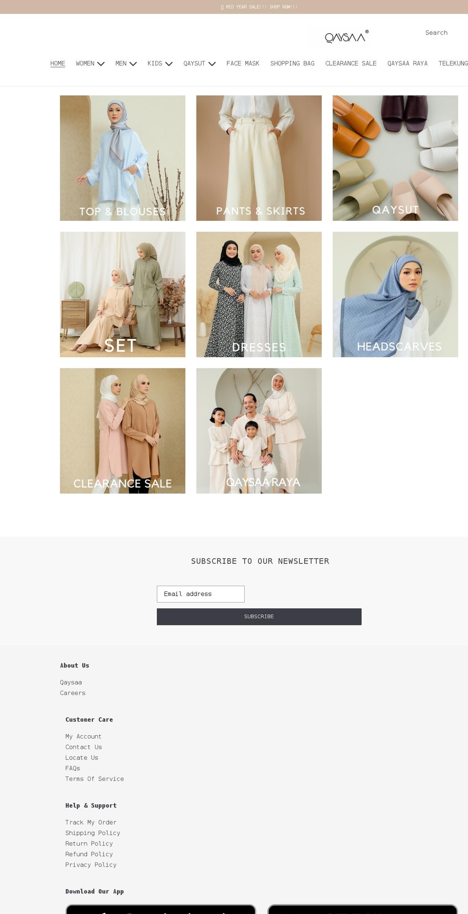 qaysaa.com shopify website screenshot