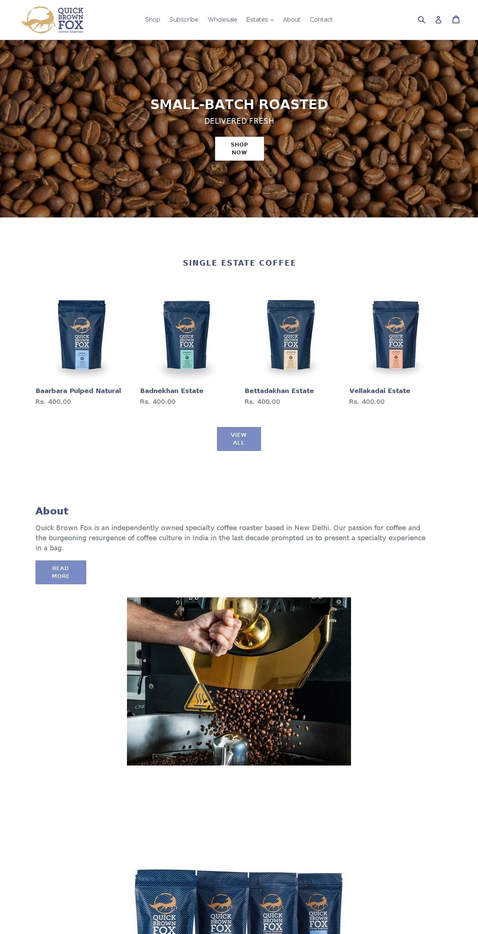 qbfcoffee.com shopify website screenshot