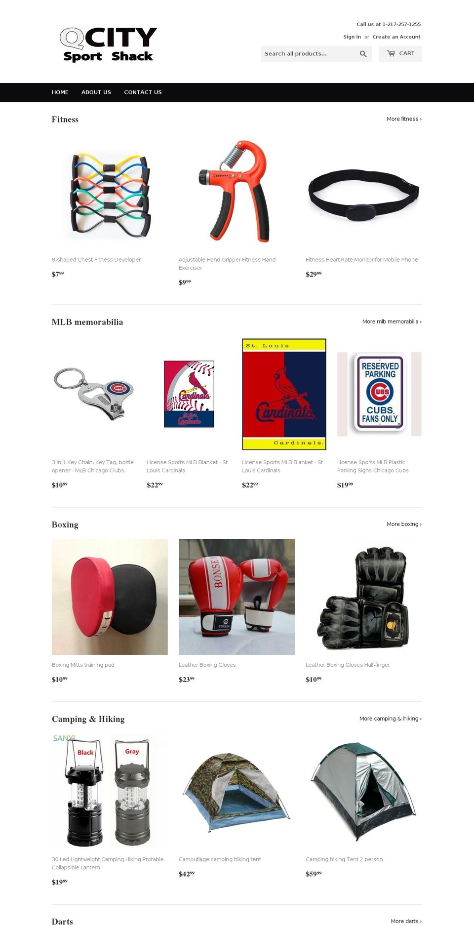 qcitysportshack.com — Shopify storefront screenshot