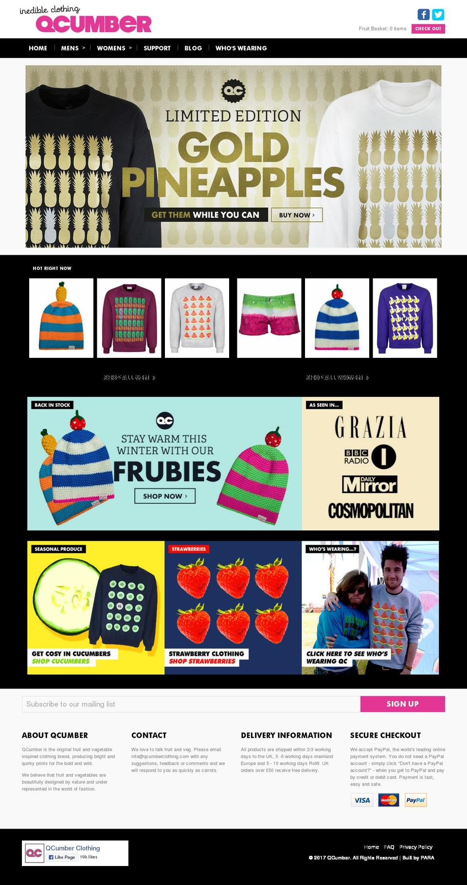 QCumber 2014 Shopify theme site example qcumberclothing.com