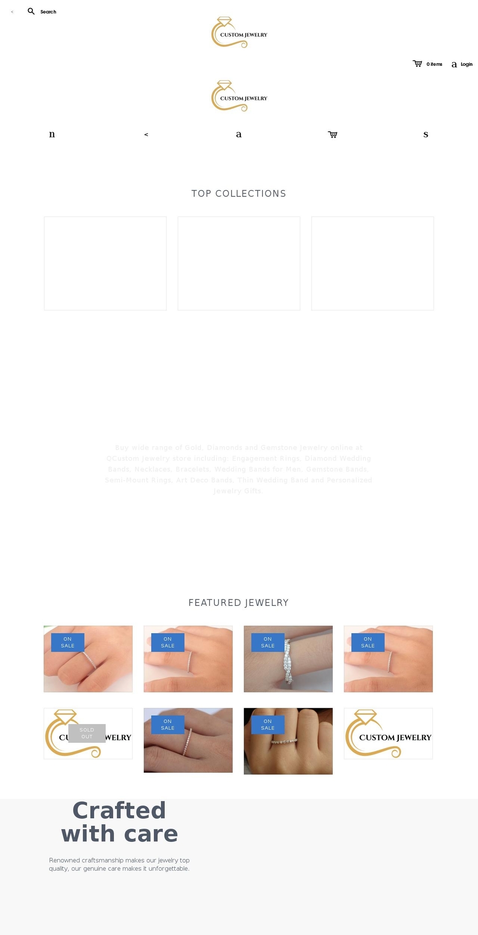 qcustomjewelry.com shopify website screenshot