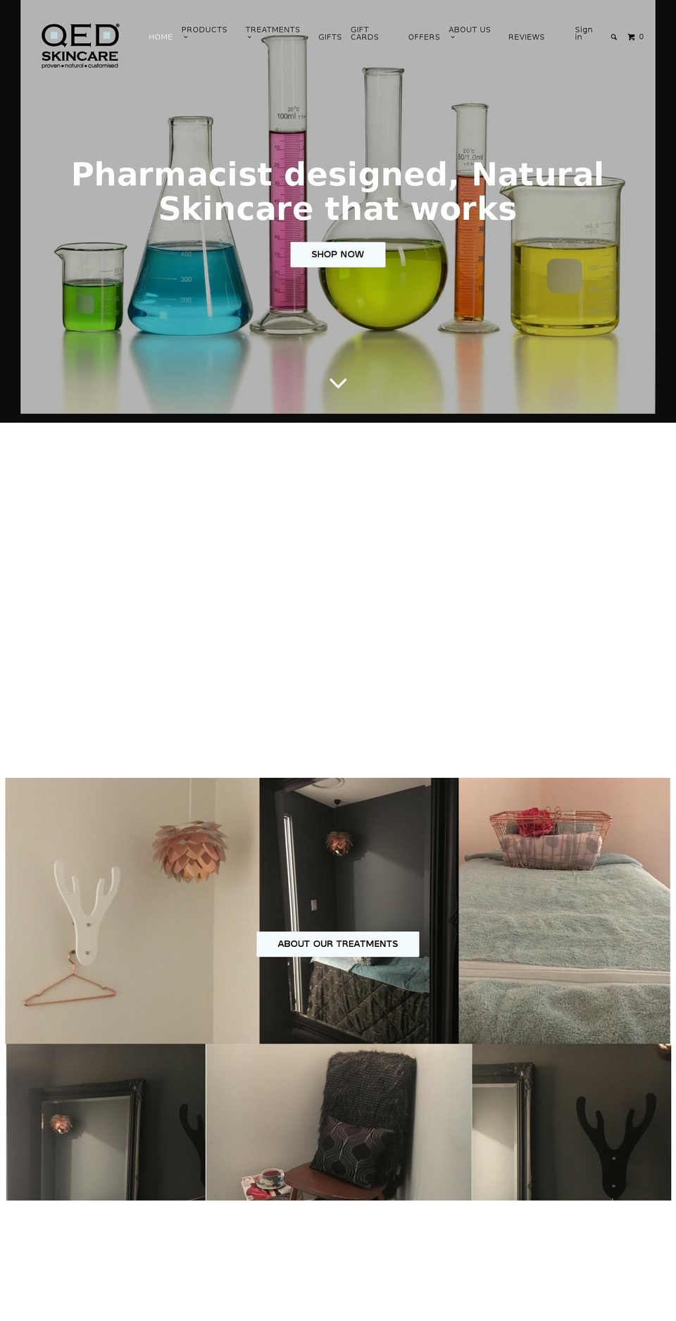 qedskin.com shopify website screenshot