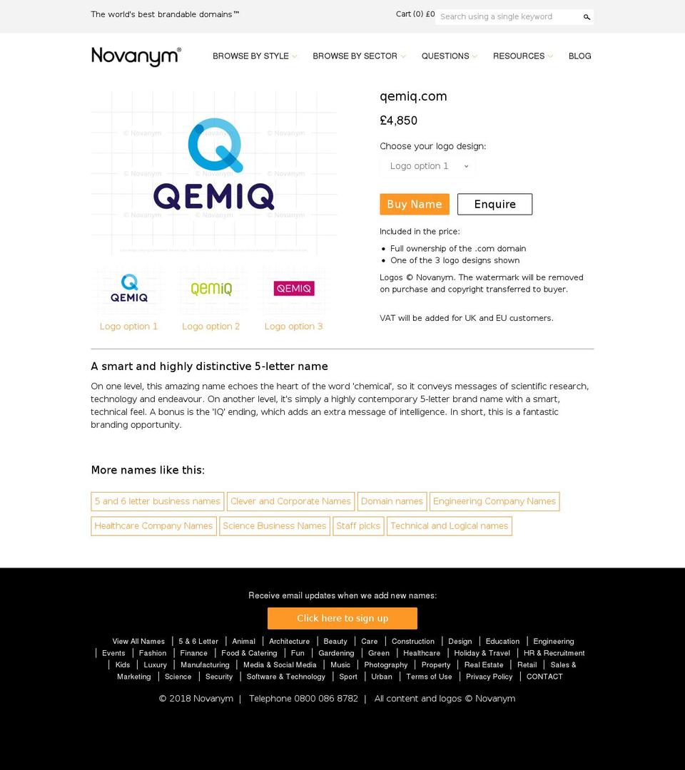 qemiq.com shopify website screenshot