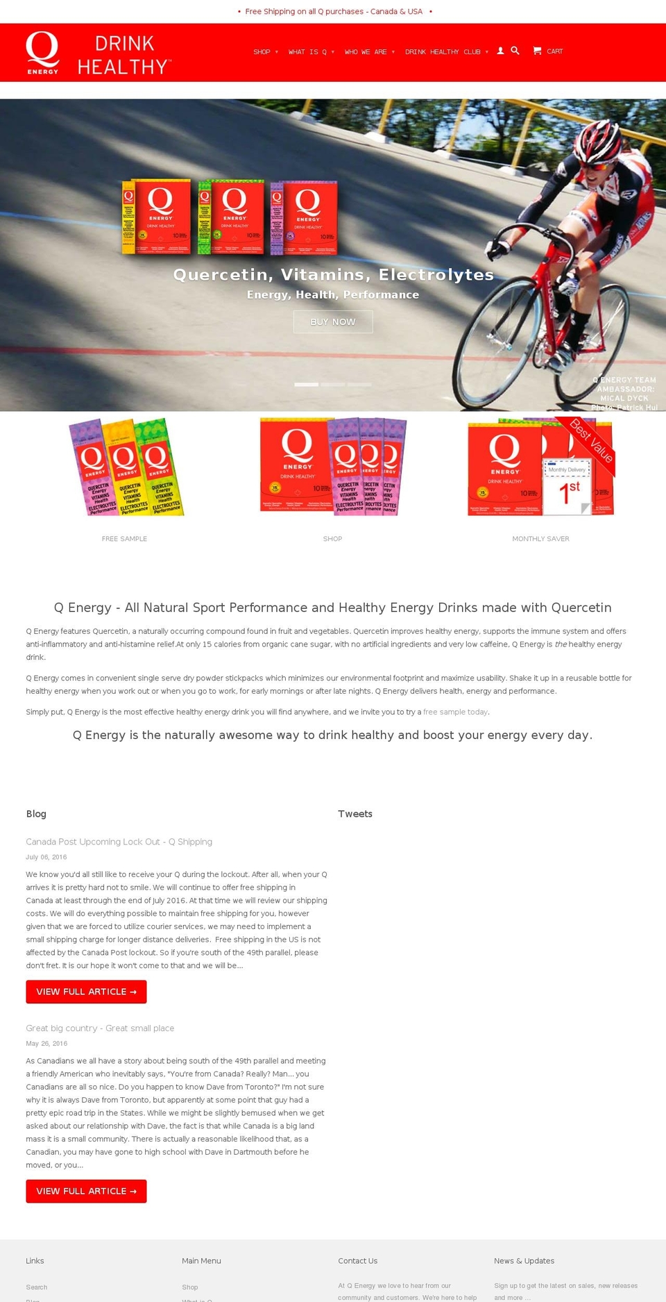 qenergydrink.com shopify website screenshot