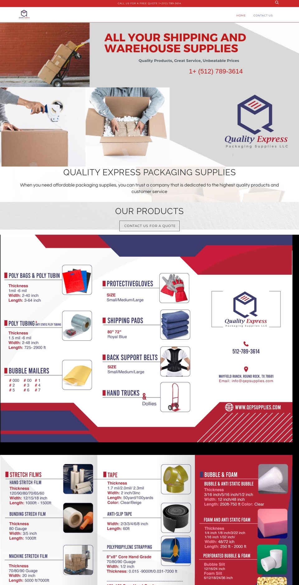 qepsupplies.com shopify website screenshot