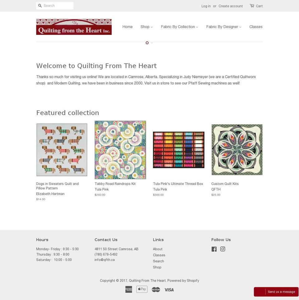 qfth.ca shopify website screenshot