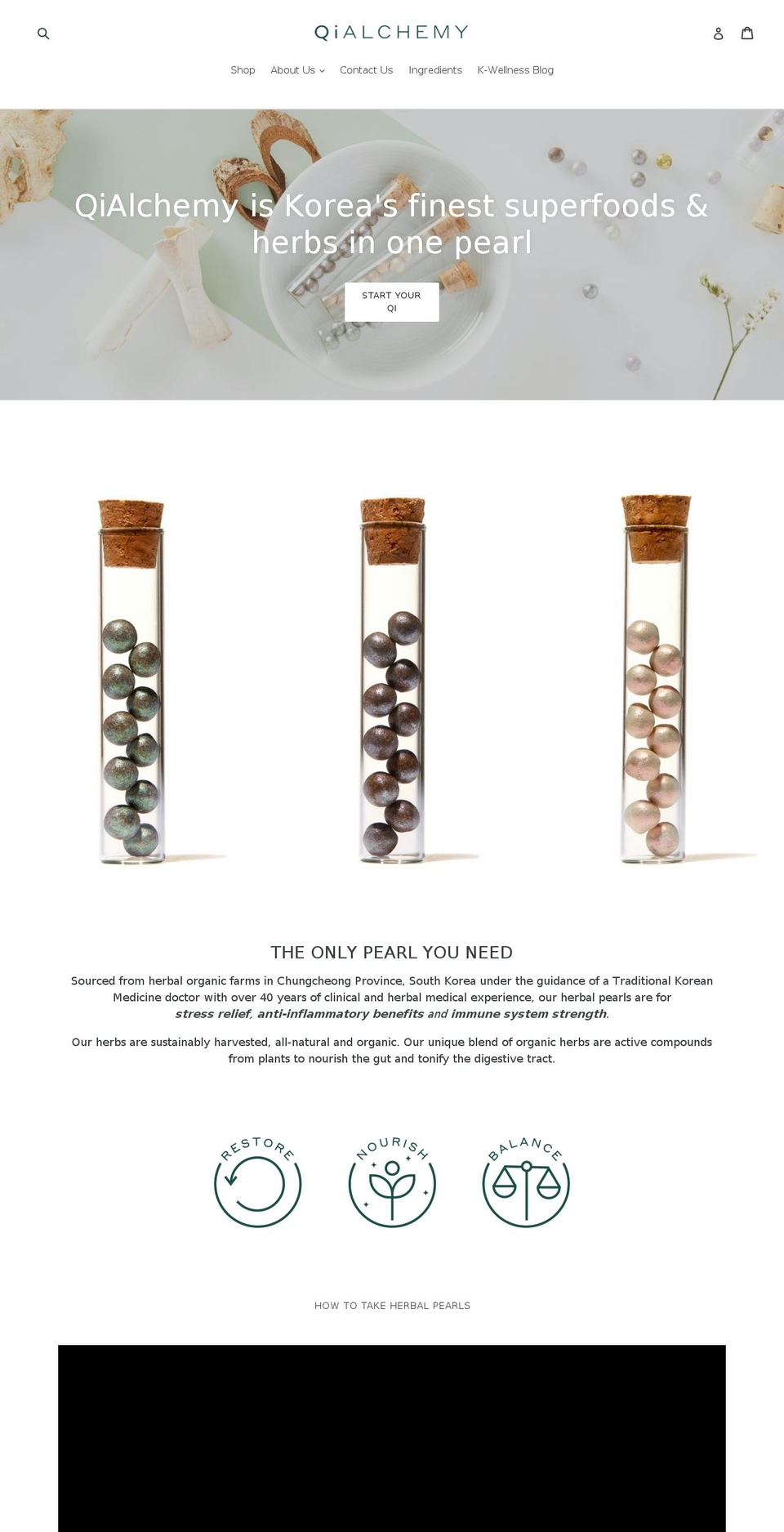 qialchemy.com shopify website screenshot