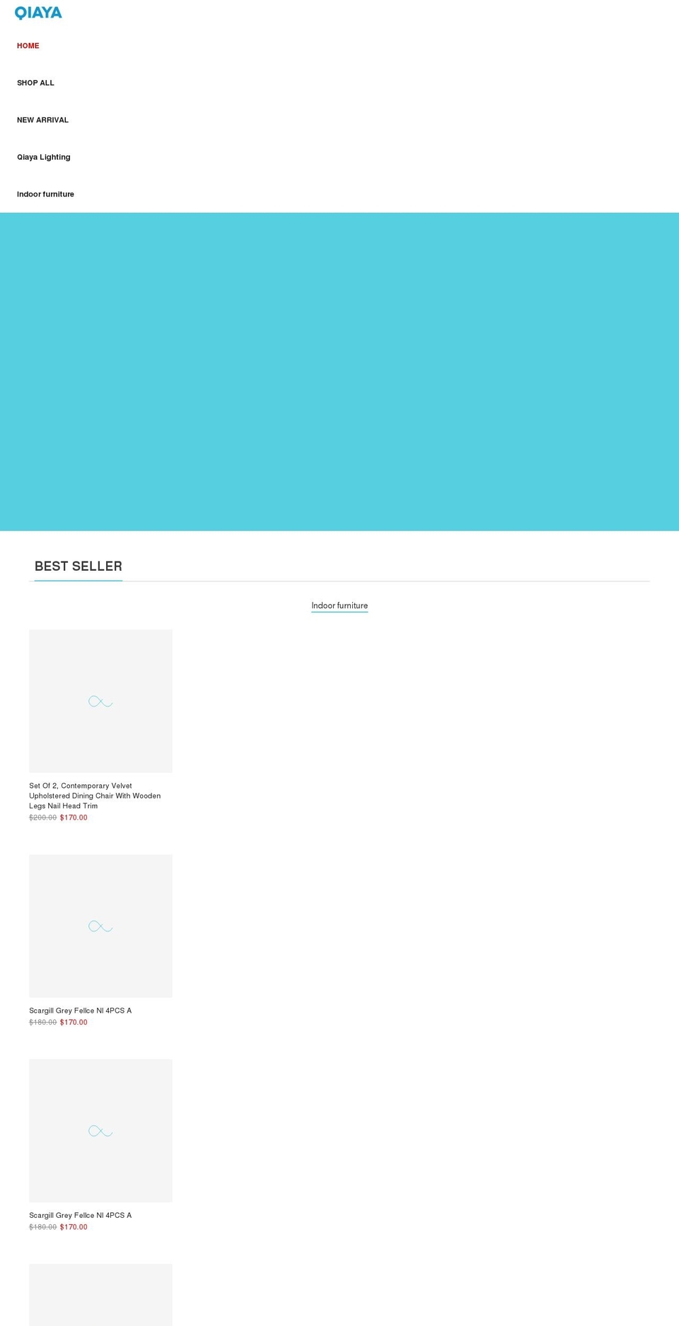 qiaya.net shopify website screenshot