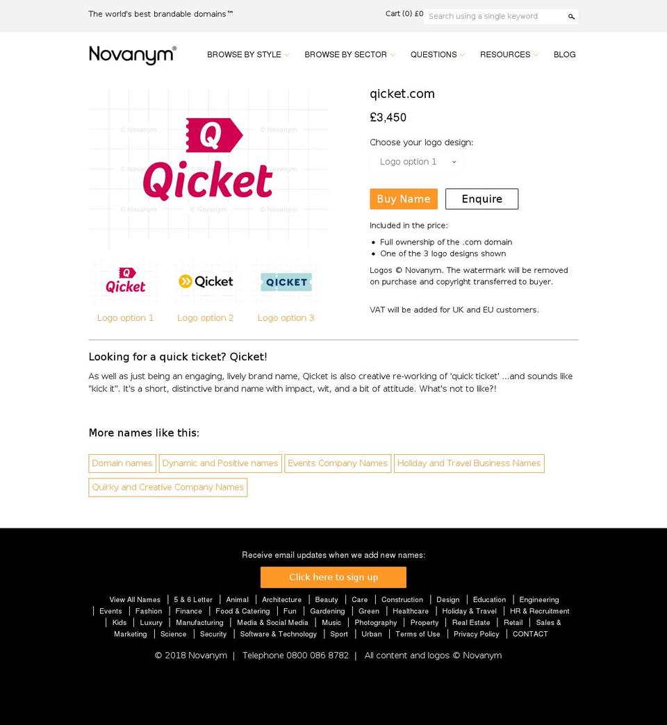 qicket.com — Shopify storefront screenshot