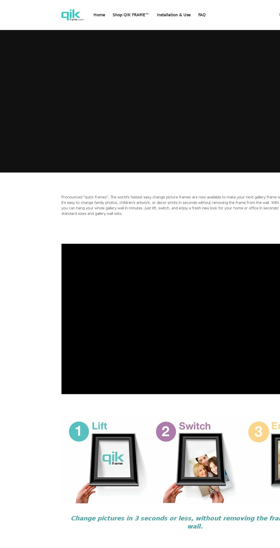 qikframe.com shopify website screenshot