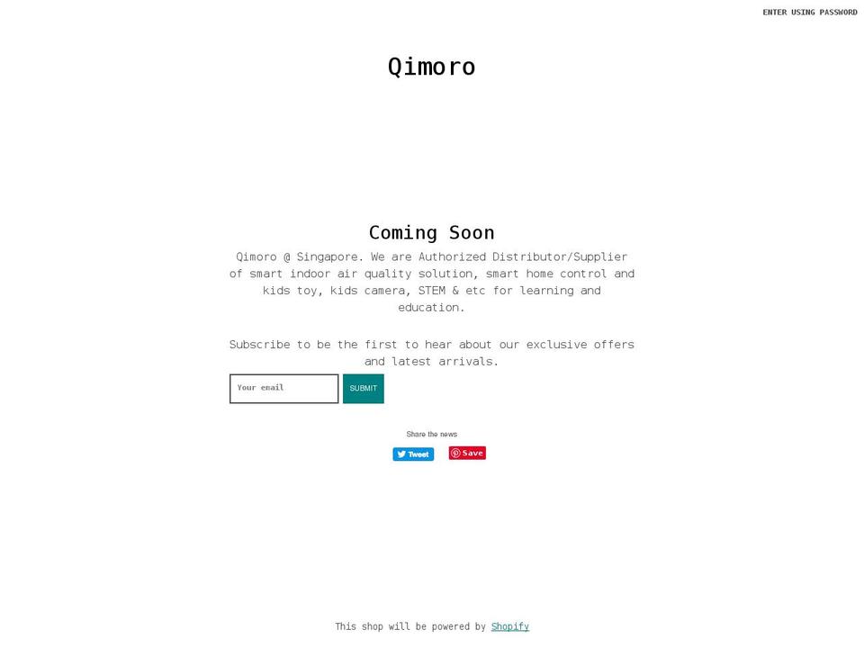 qimoro.com shopify website screenshot