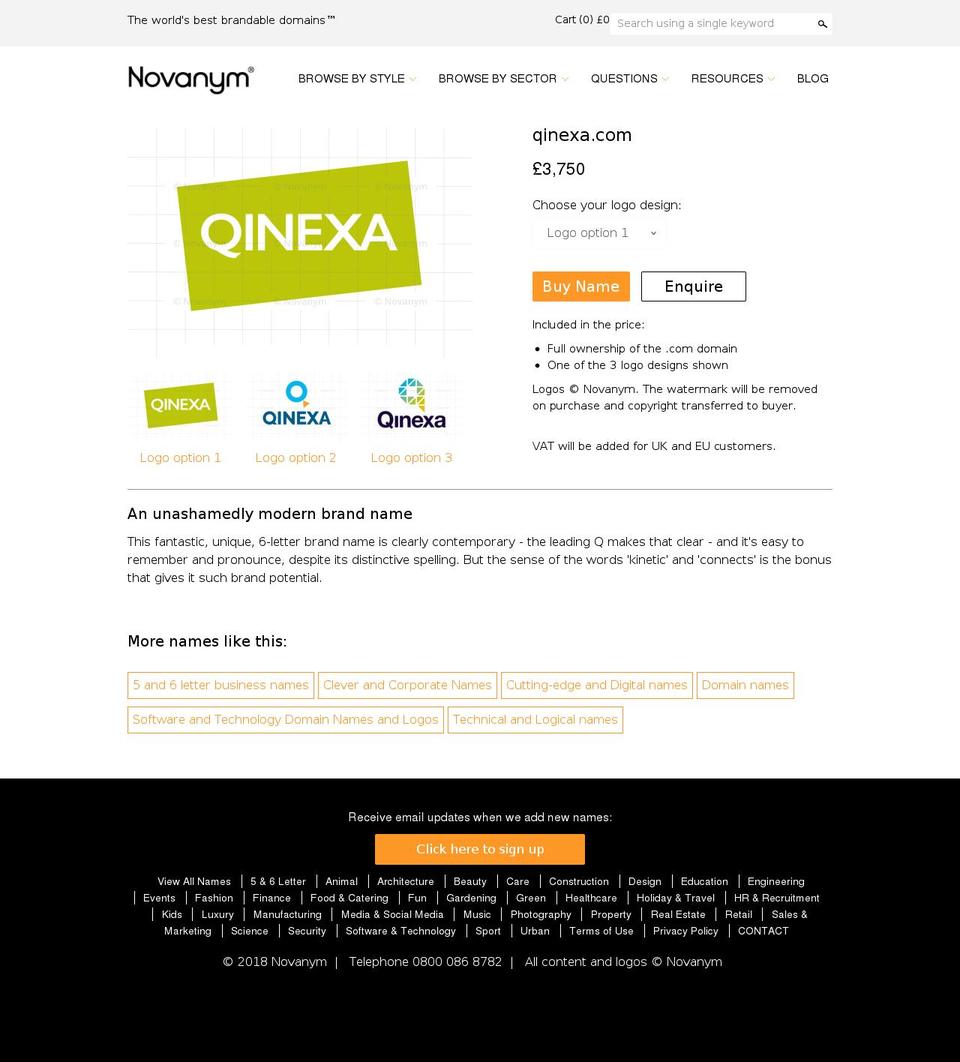 qinexa.com shopify website screenshot