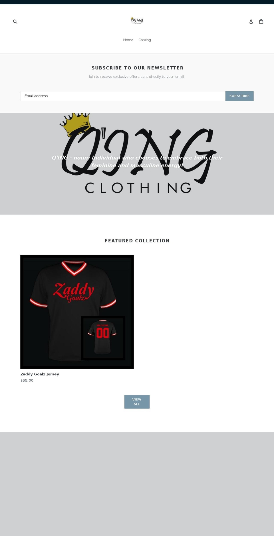 qingclothing.com shopify website screenshot
