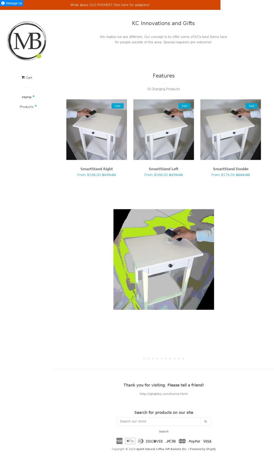 qitables.com — Shopify storefront screenshot