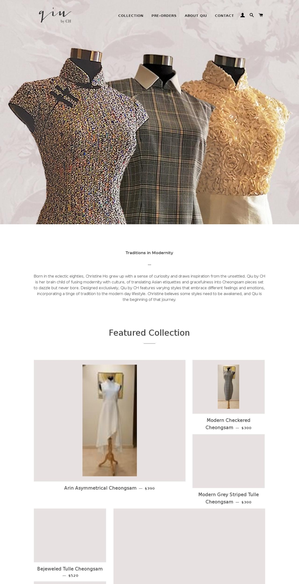 qiubych.com — Shopify storefront screenshot