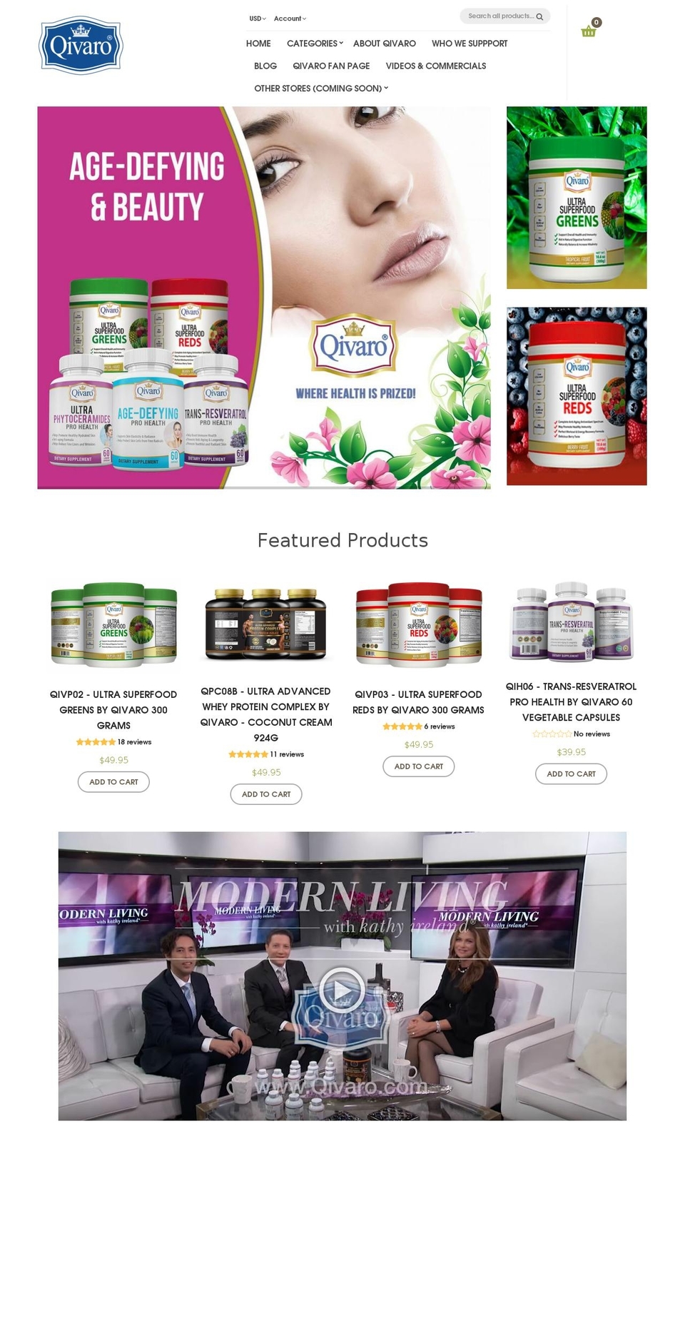 qivaro.com shopify website screenshot