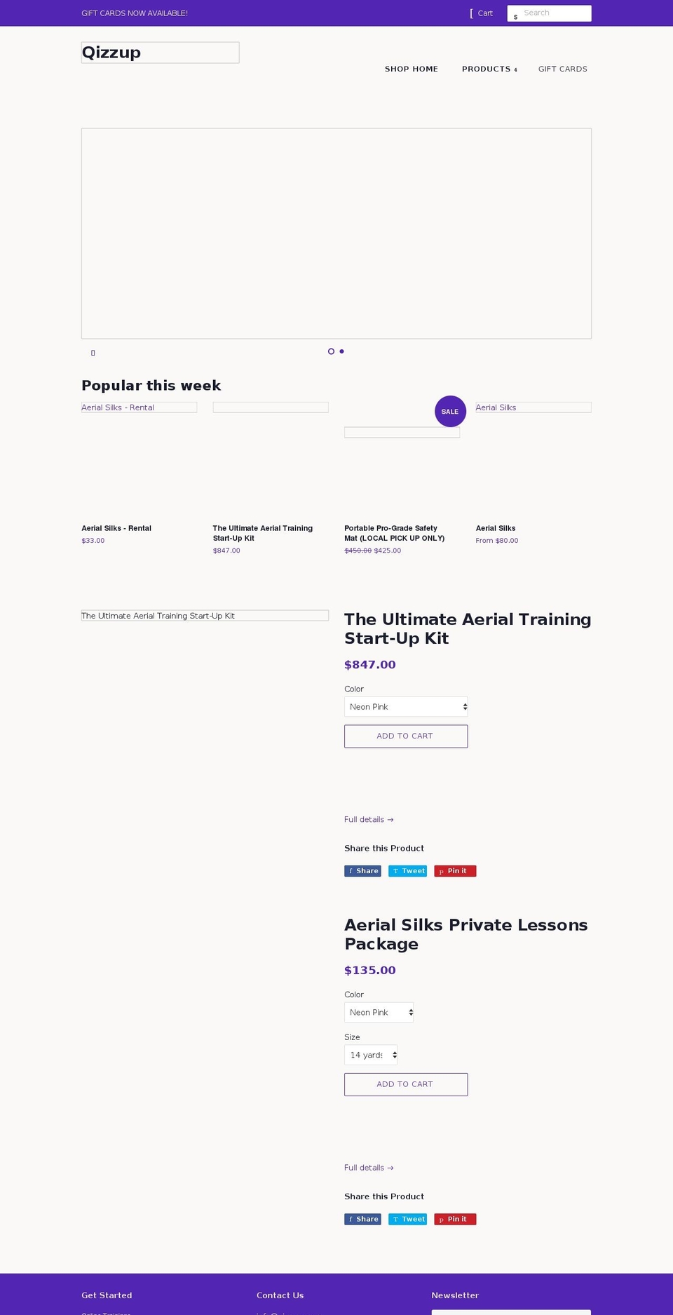 qizzup.myshopify.com shopify website screenshot