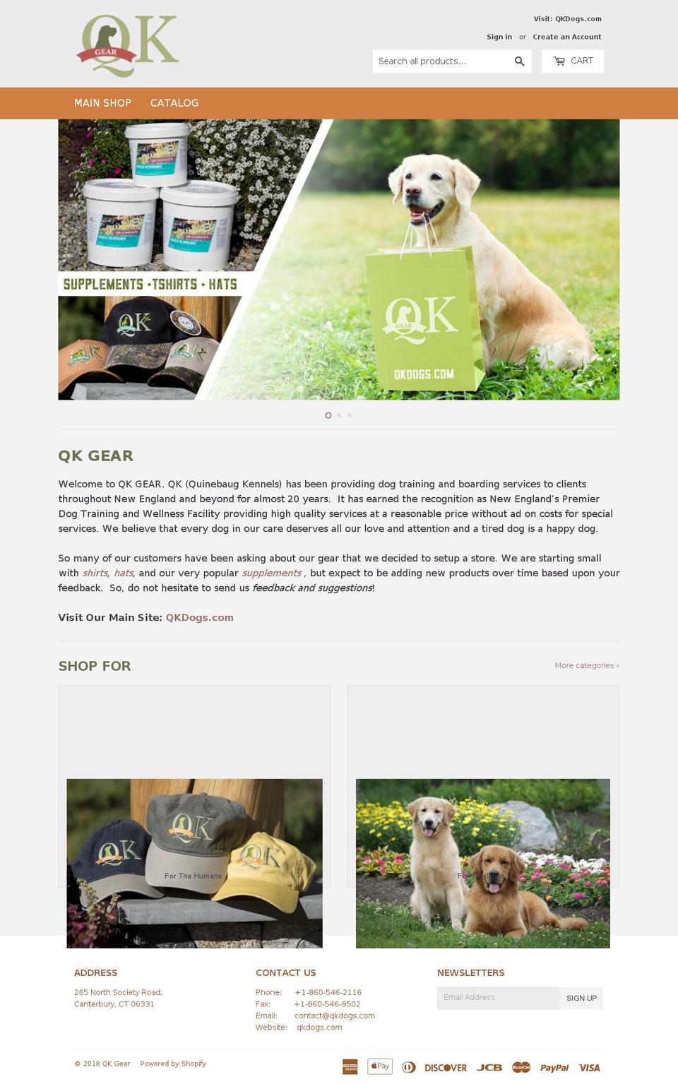 qkgear.com — Shopify storefront screenshot