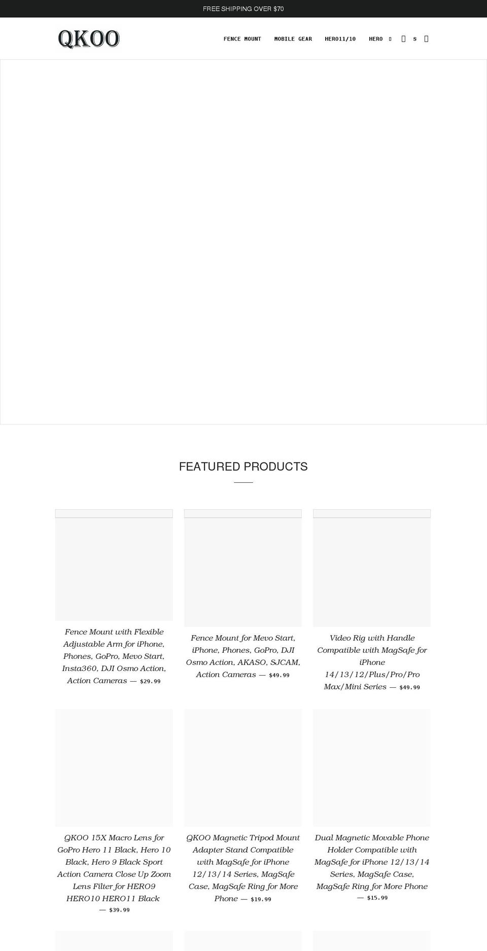 qkoocameraaccessories.com — Shopify storefront screenshot