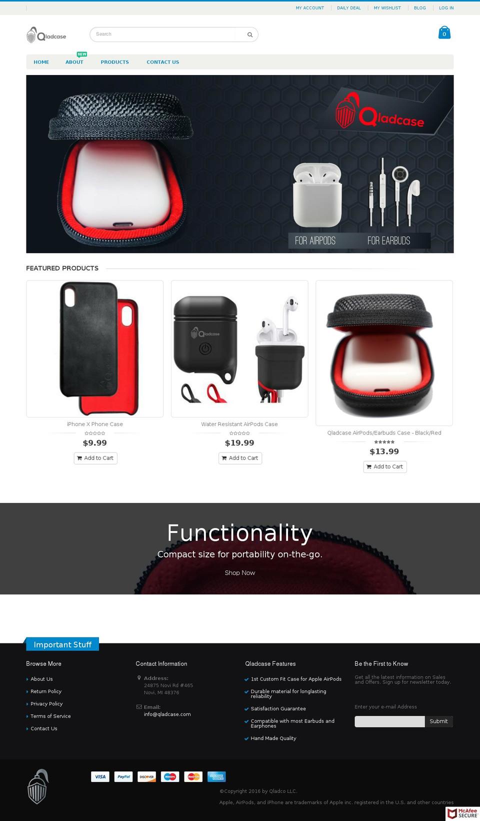 qladcase.com shopify website screenshot