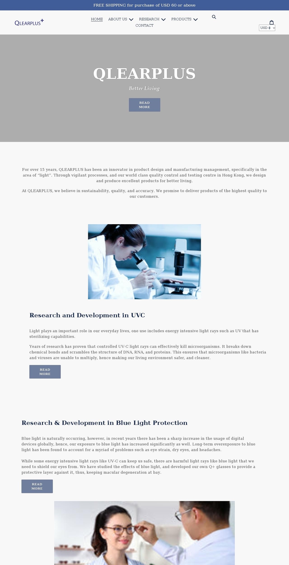 qlearplus.com shopify website screenshot