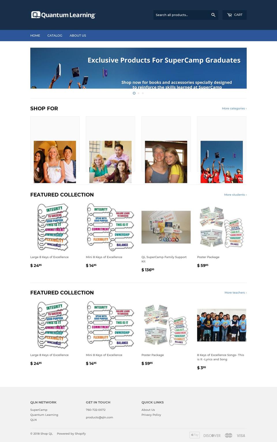 qlnlive.com — Shopify storefront screenshot
