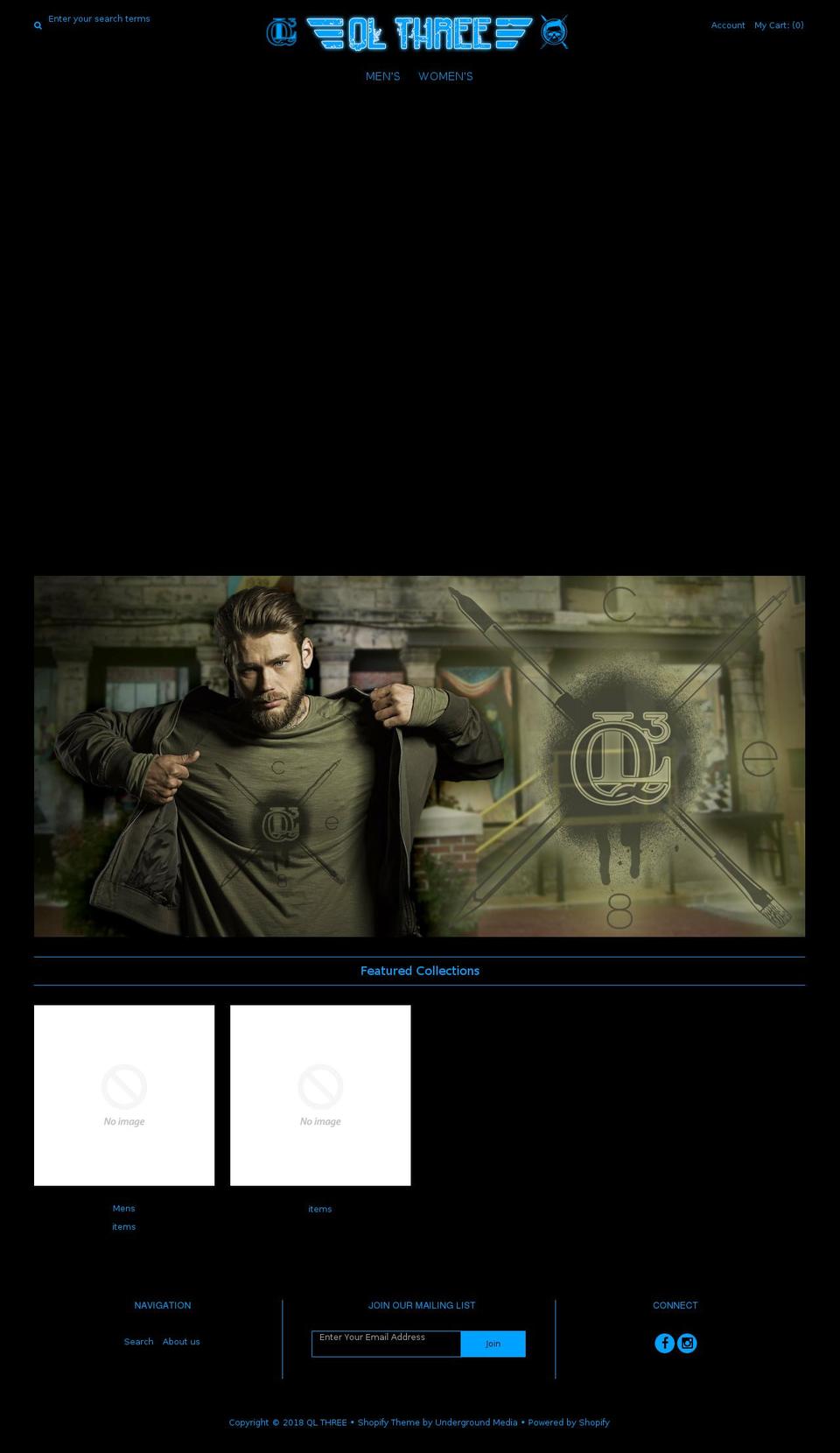 qlthree.com shopify website screenshot