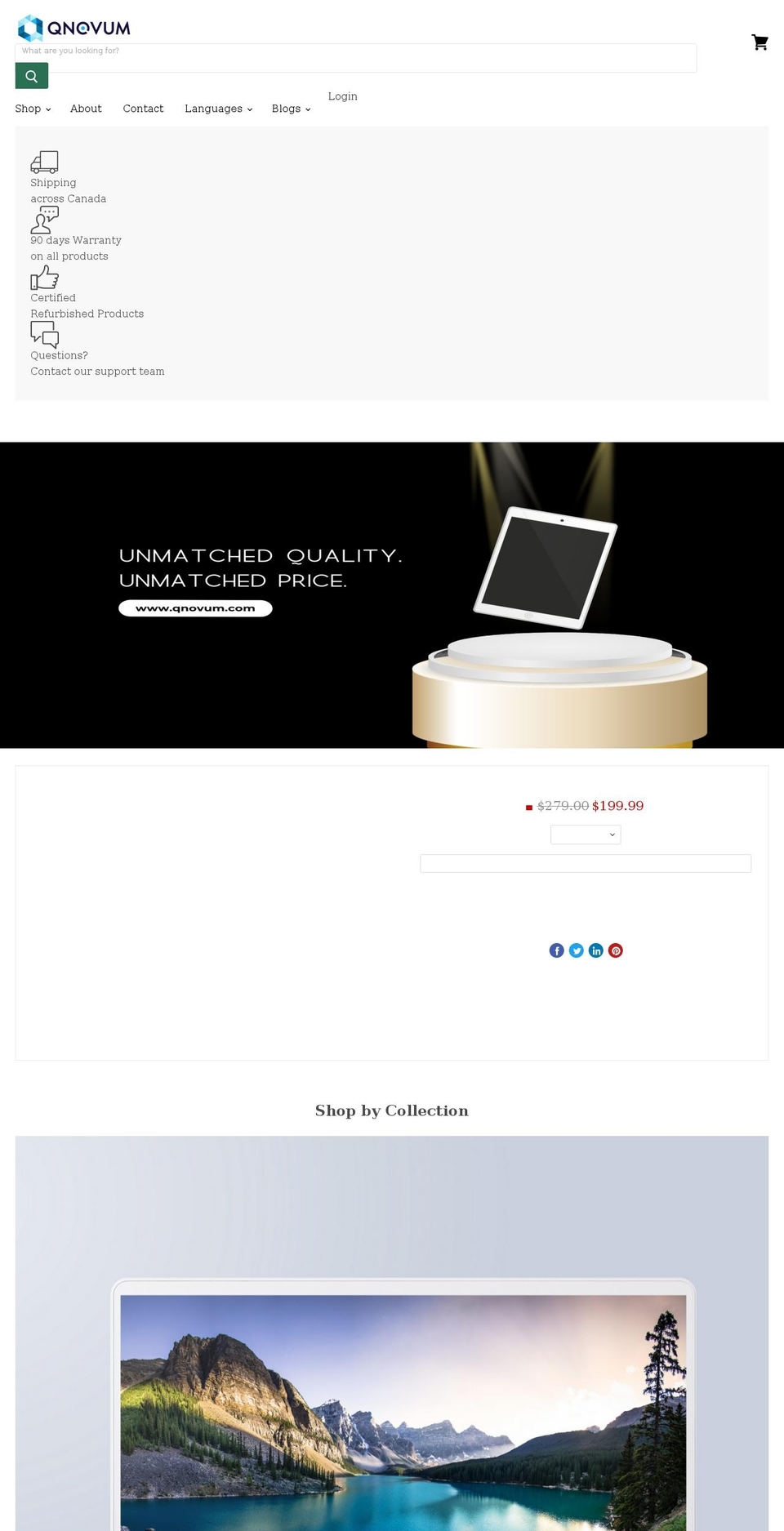 qnovum.com shopify website screenshot