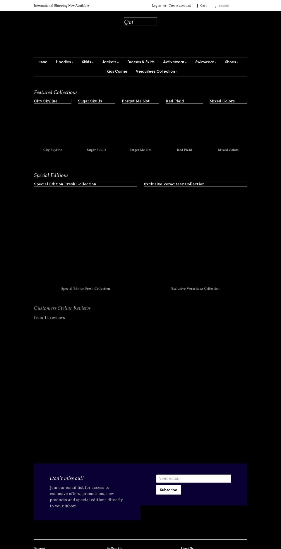 qoishops.com shopify website screenshot