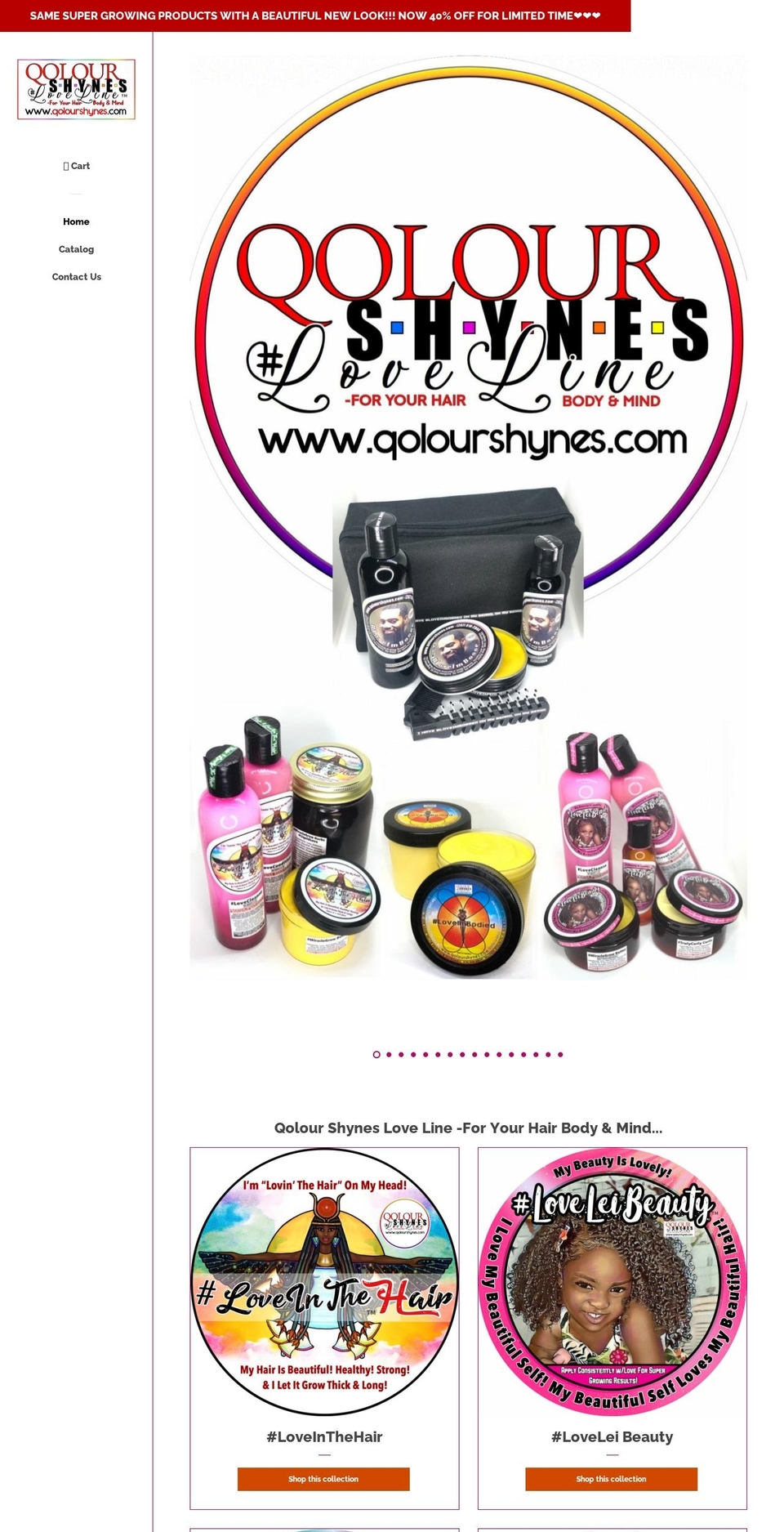 qolourshynes.com shopify website screenshot