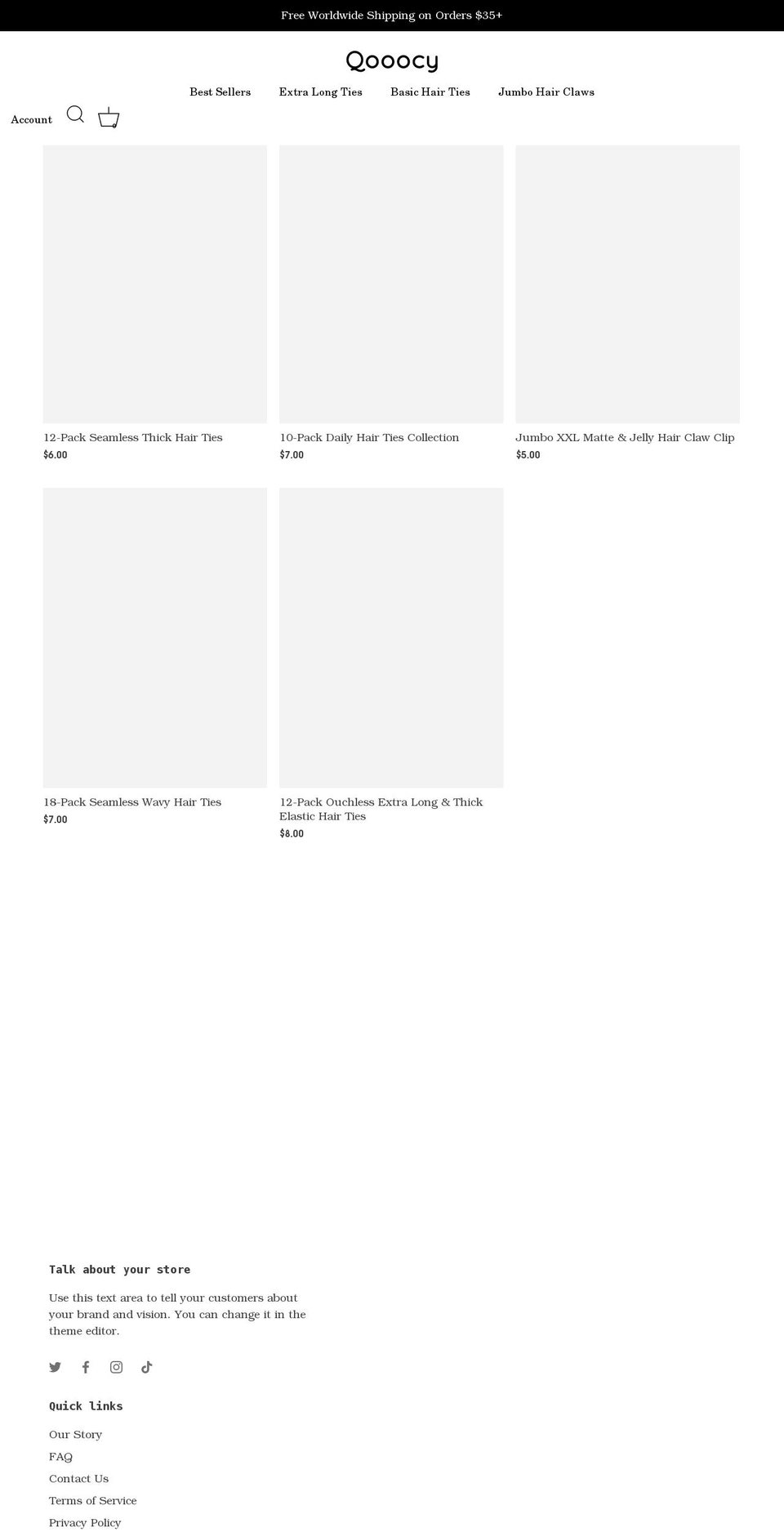 qooocy.com shopify website screenshot