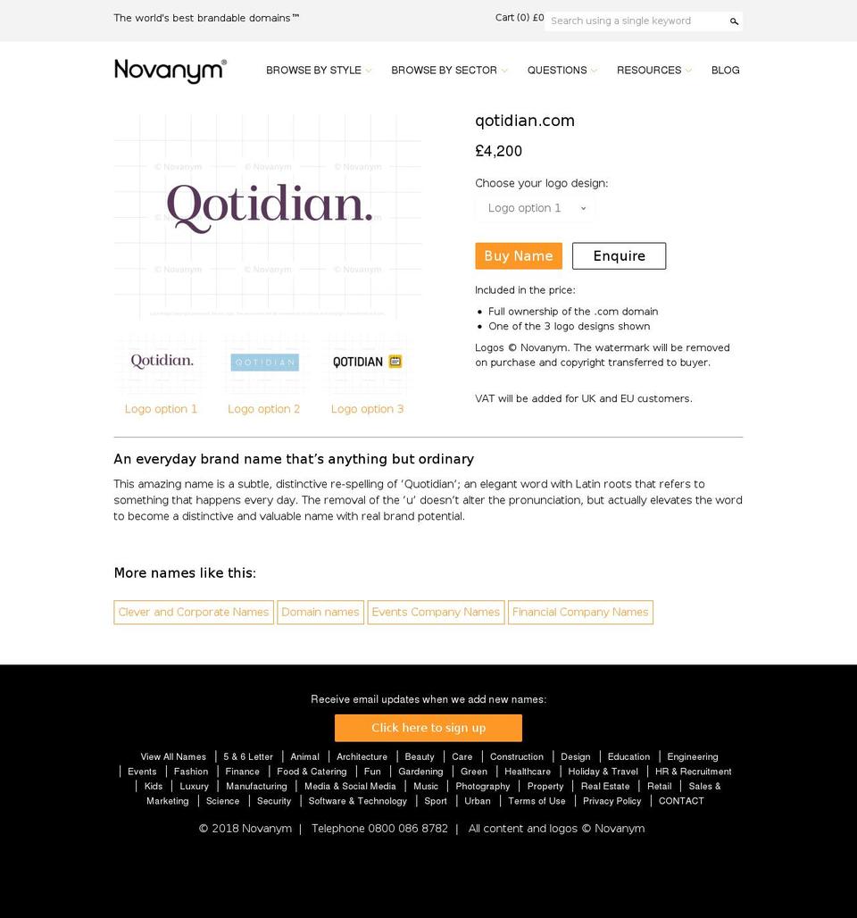 qotidian.com — Shopify storefront screenshot