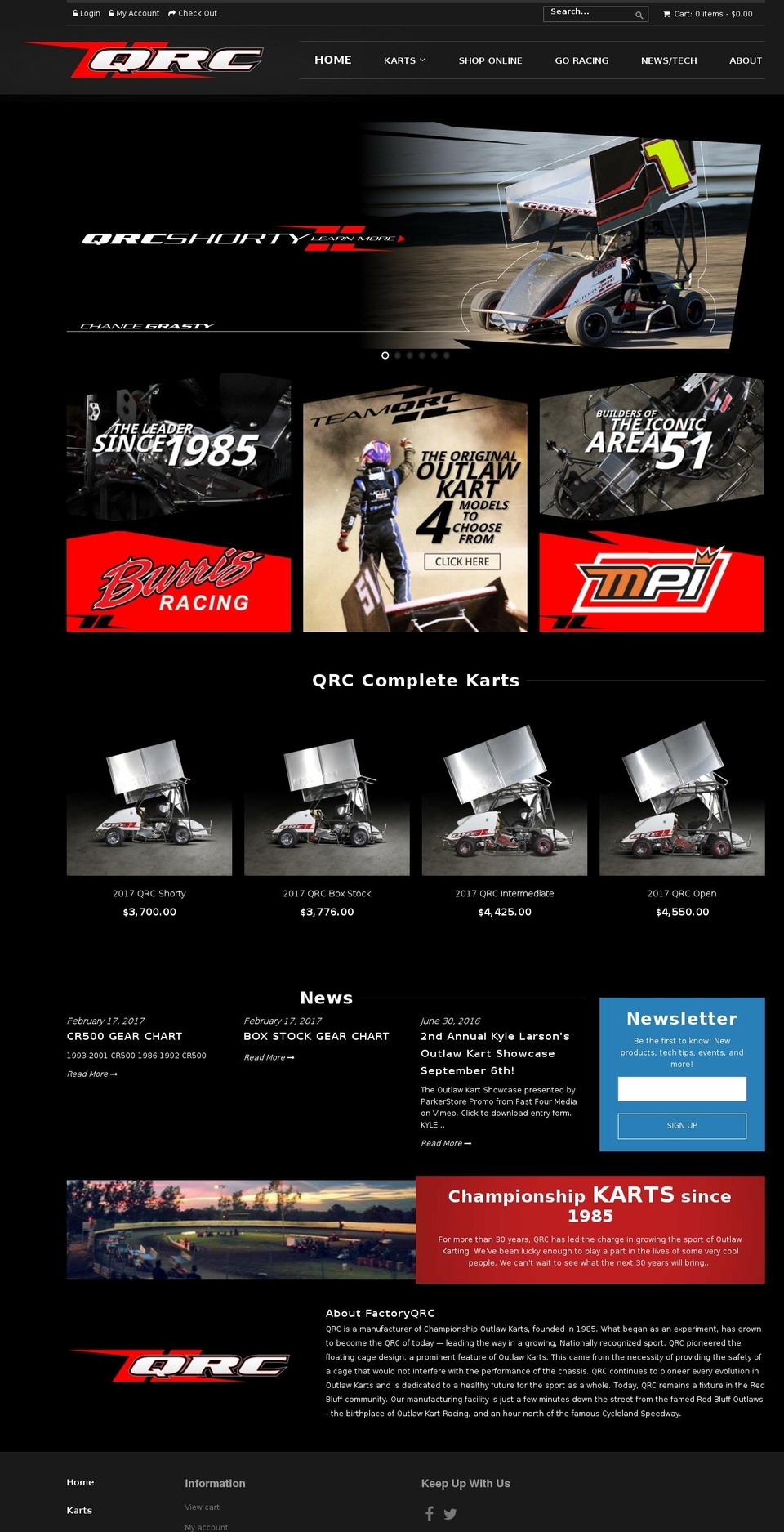 QRC Theme -- WH Shopify theme site example qrckarts.com