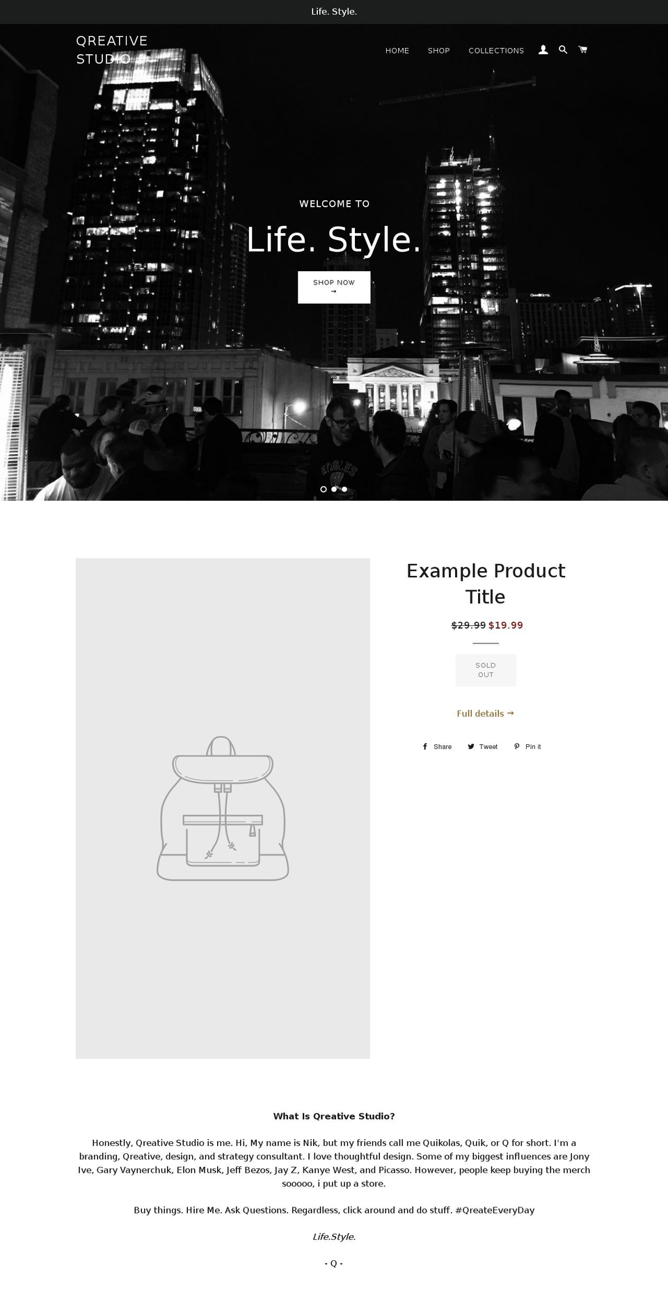 qreative.studio shopify website screenshot