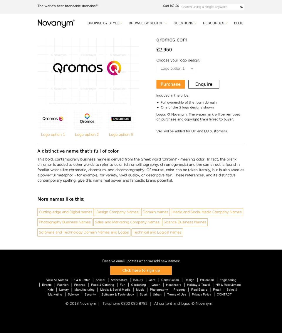 qromos.com shopify website screenshot