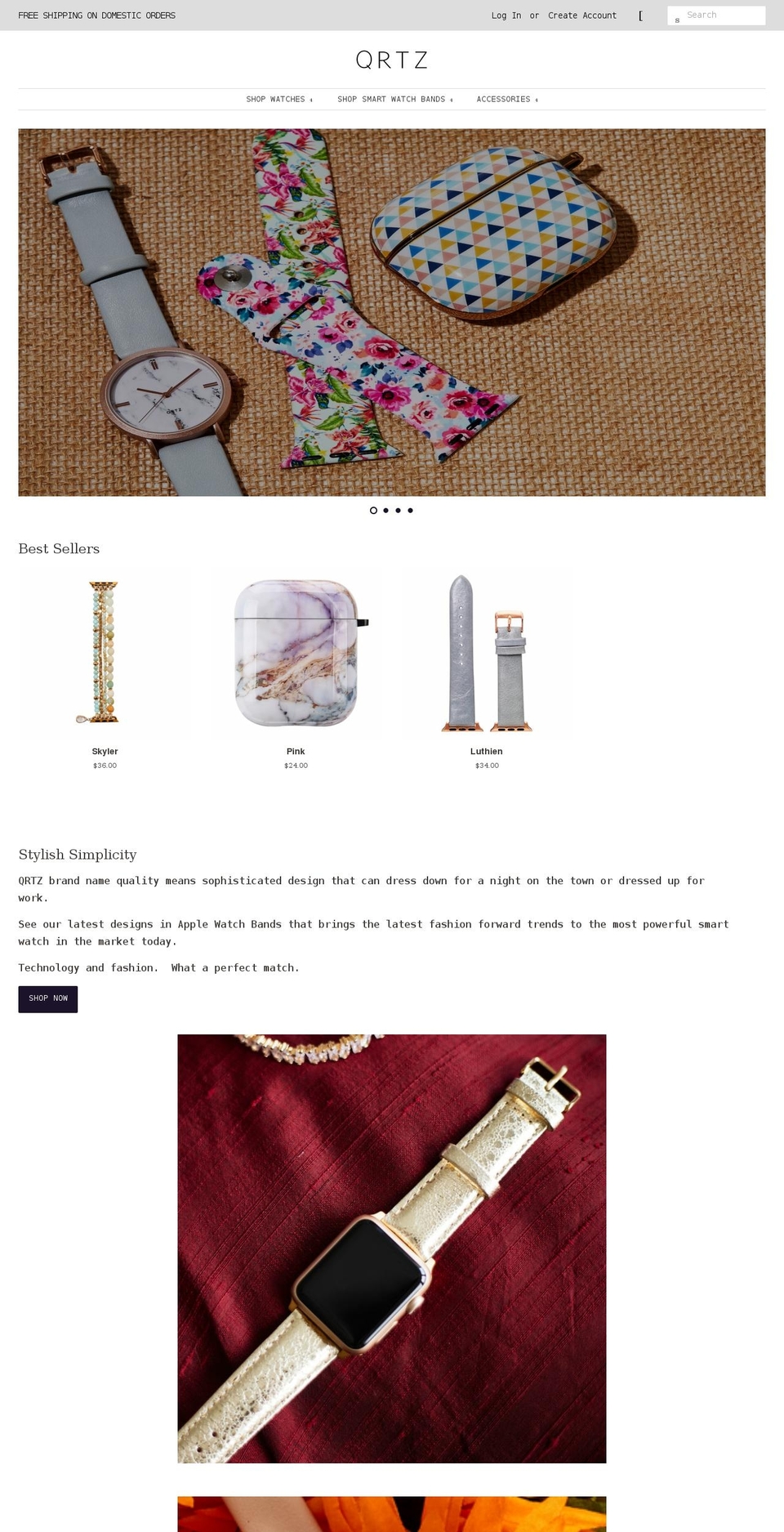 qrtzbrand.com — Shopify storefront screenshot
