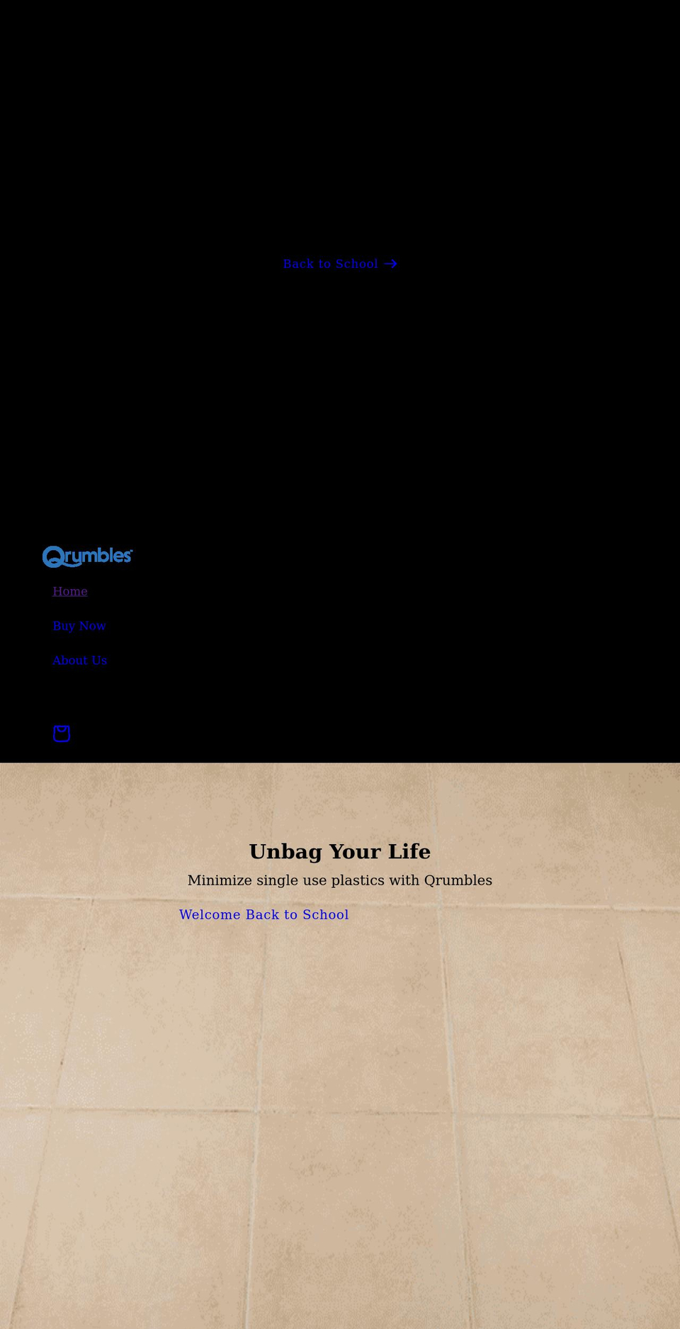 qrumbles.com shopify website screenshot