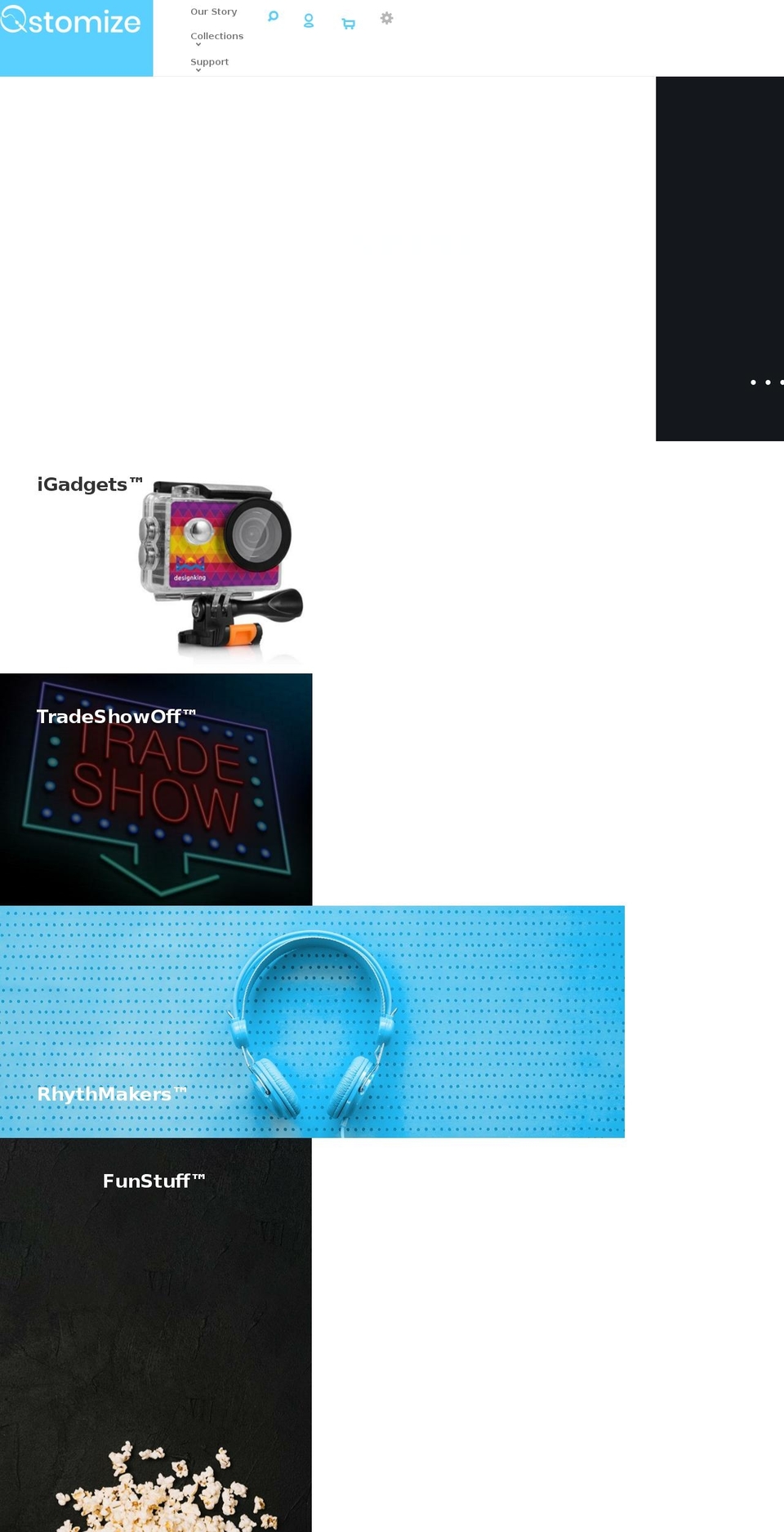 qstomize.com shopify website screenshot