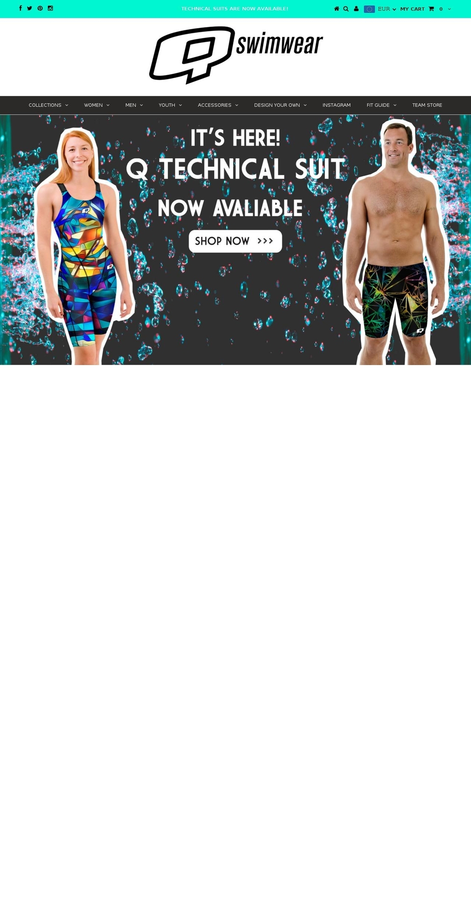 qswimwear.com shopify website screenshot