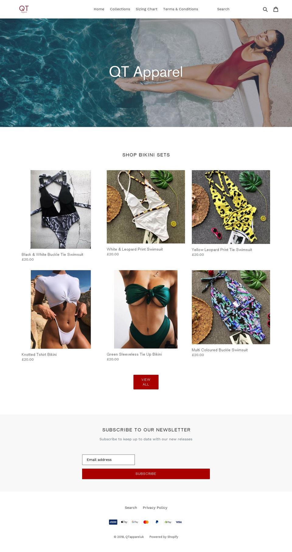 qtapparel.com — Shopify storefront screenshot