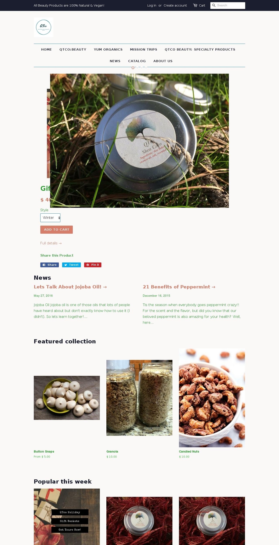 qtco.net shopify website screenshot