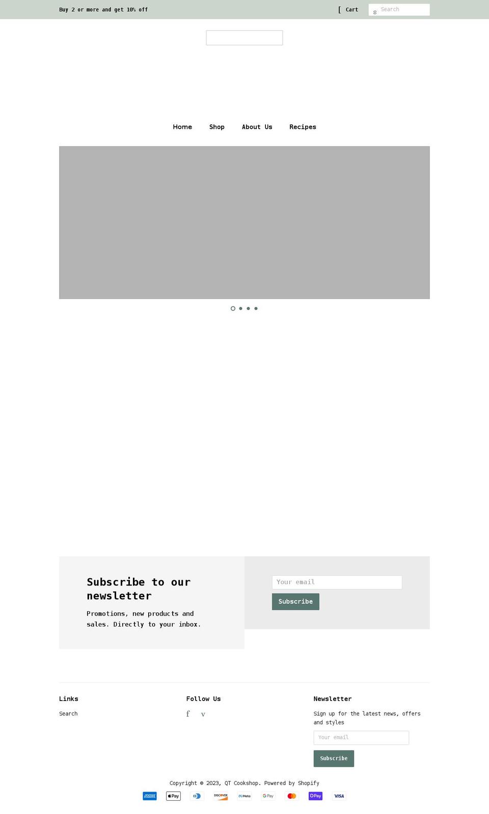 qtcookshop.com shopify website screenshot
