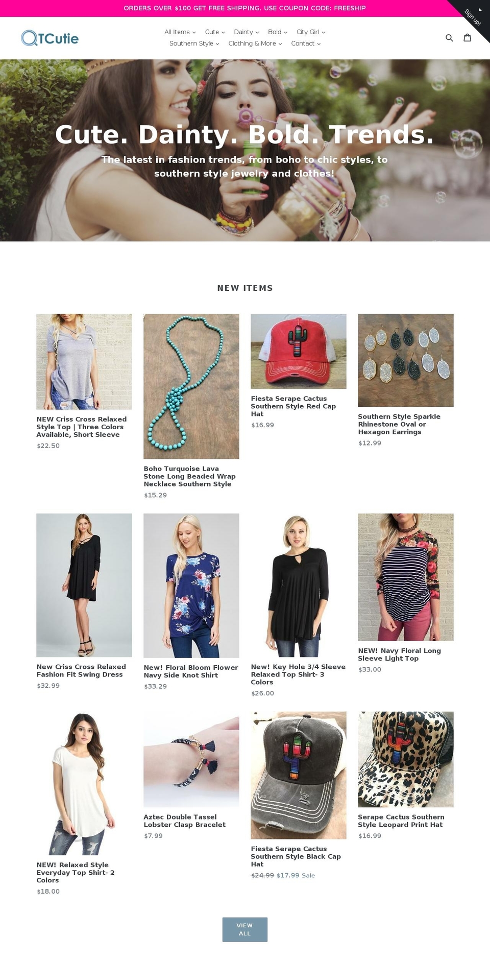 qtcutiejewelry.com shopify website screenshot